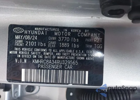 2024 Hyundai Venue Sel from USA, damaged, VIN KMHRC8A34RU329565